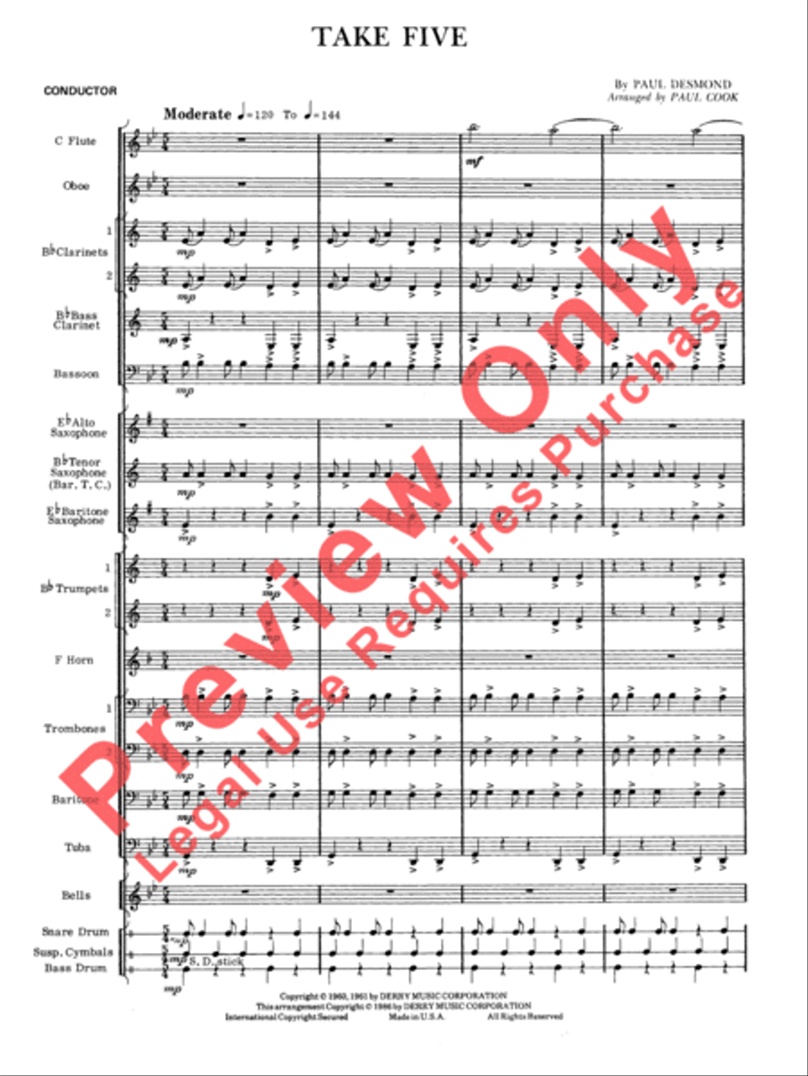 Take Five Concert Band scores gallery preview page 4