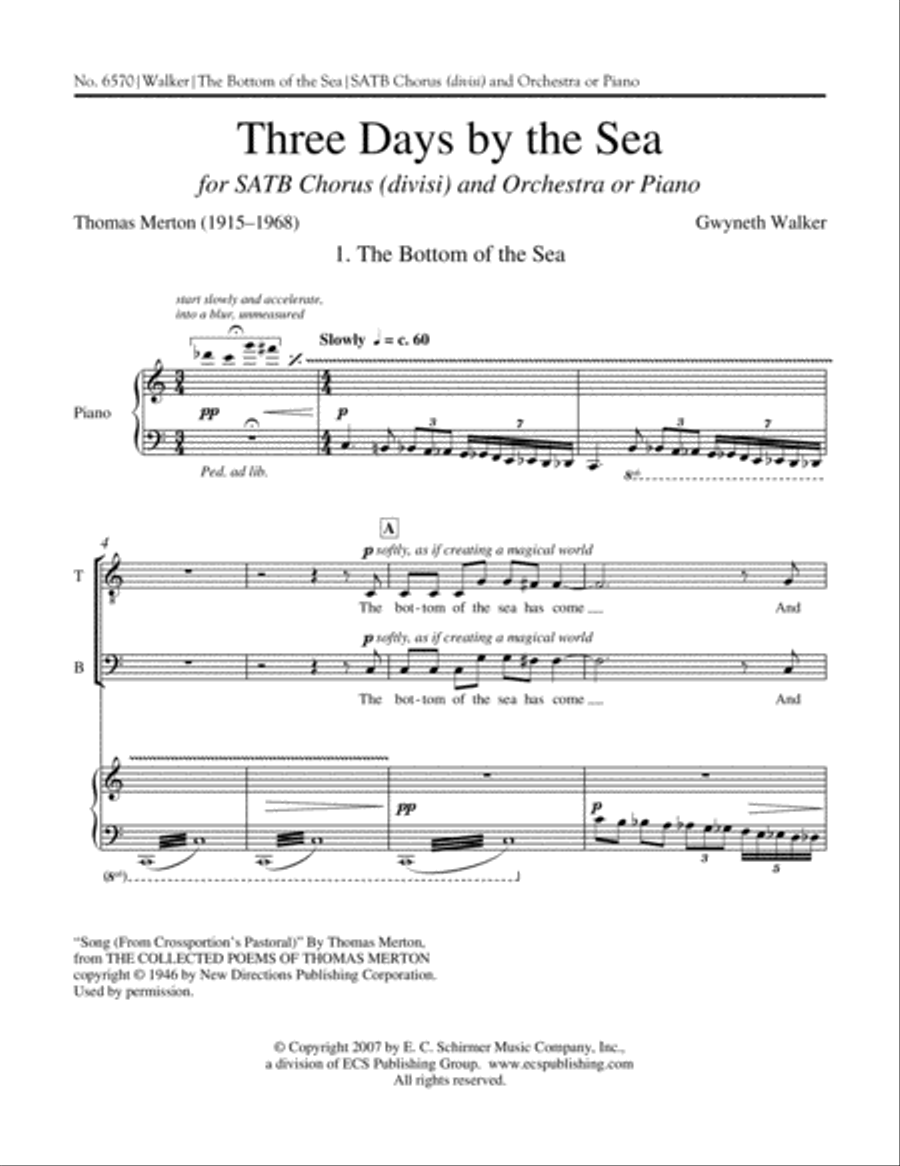 1. The Bottom of the Sea 1. The Bottom of the Sea Divisi scores gallery preview page 2