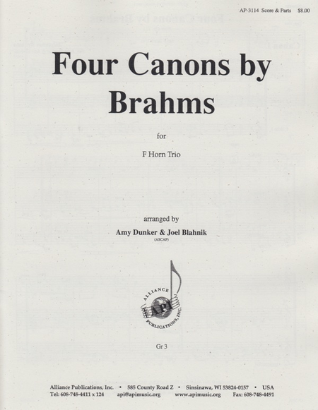 Four Canons By Brahms from Op. 113 image number null