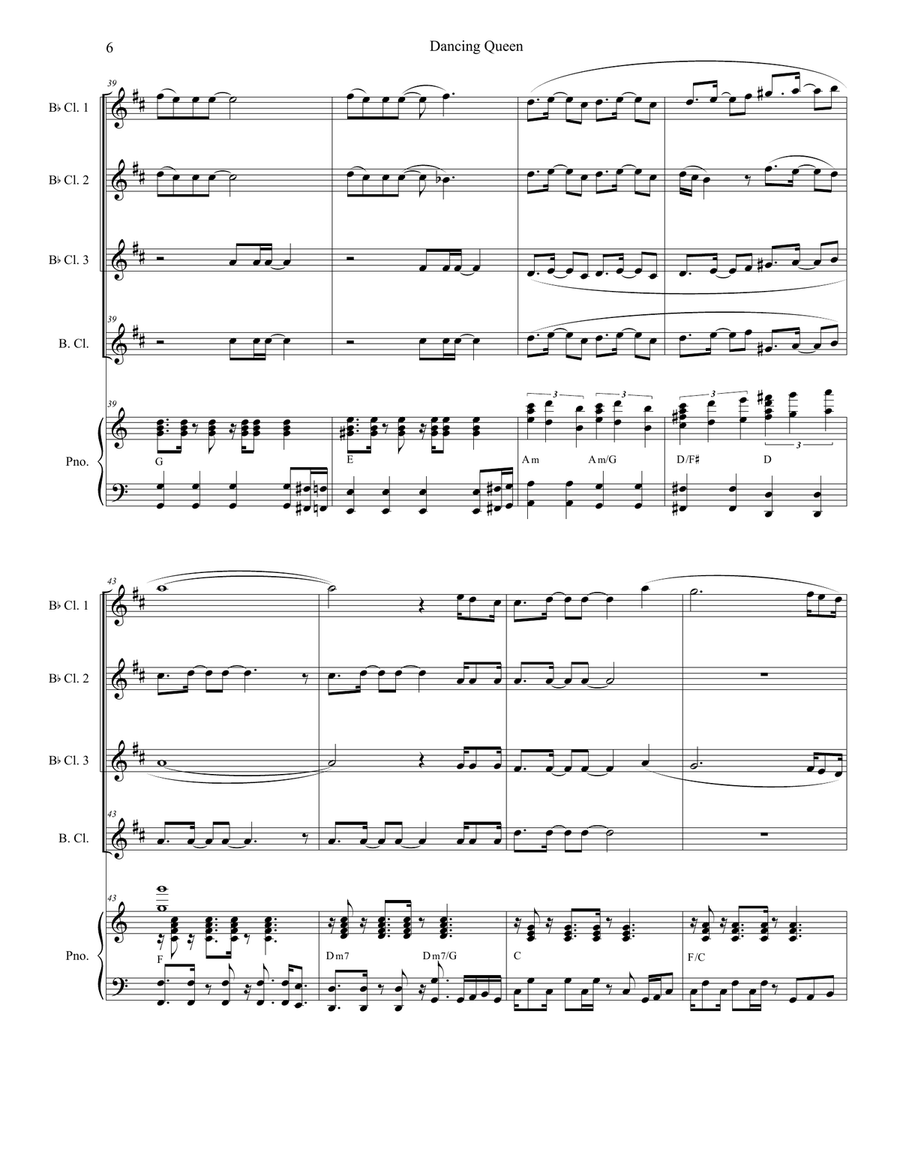 Dancing Queen Dancing Queen Woodwind Ensemble scores gallery preview page 6