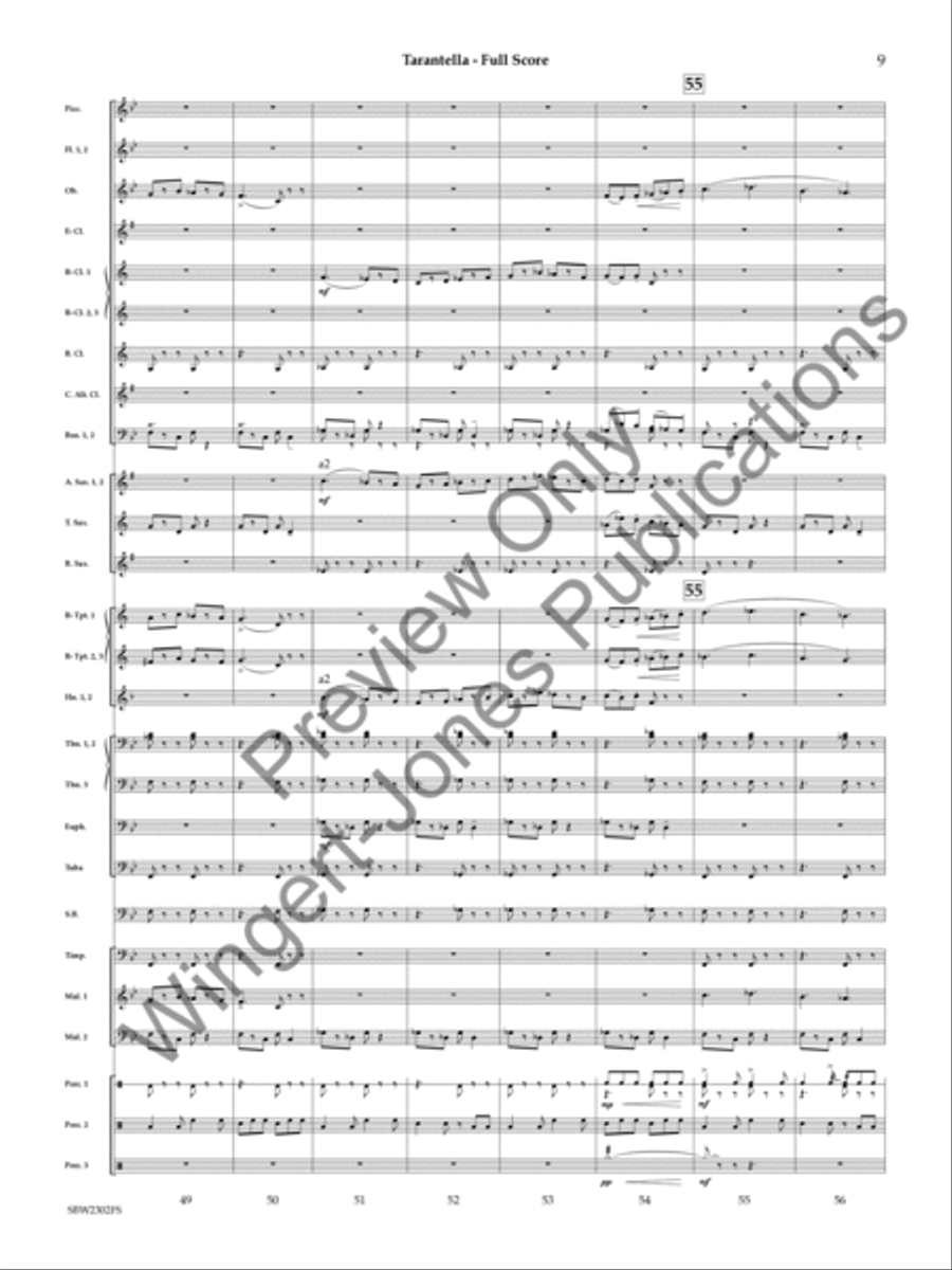 Tarantella Concert Band scores gallery preview page 10