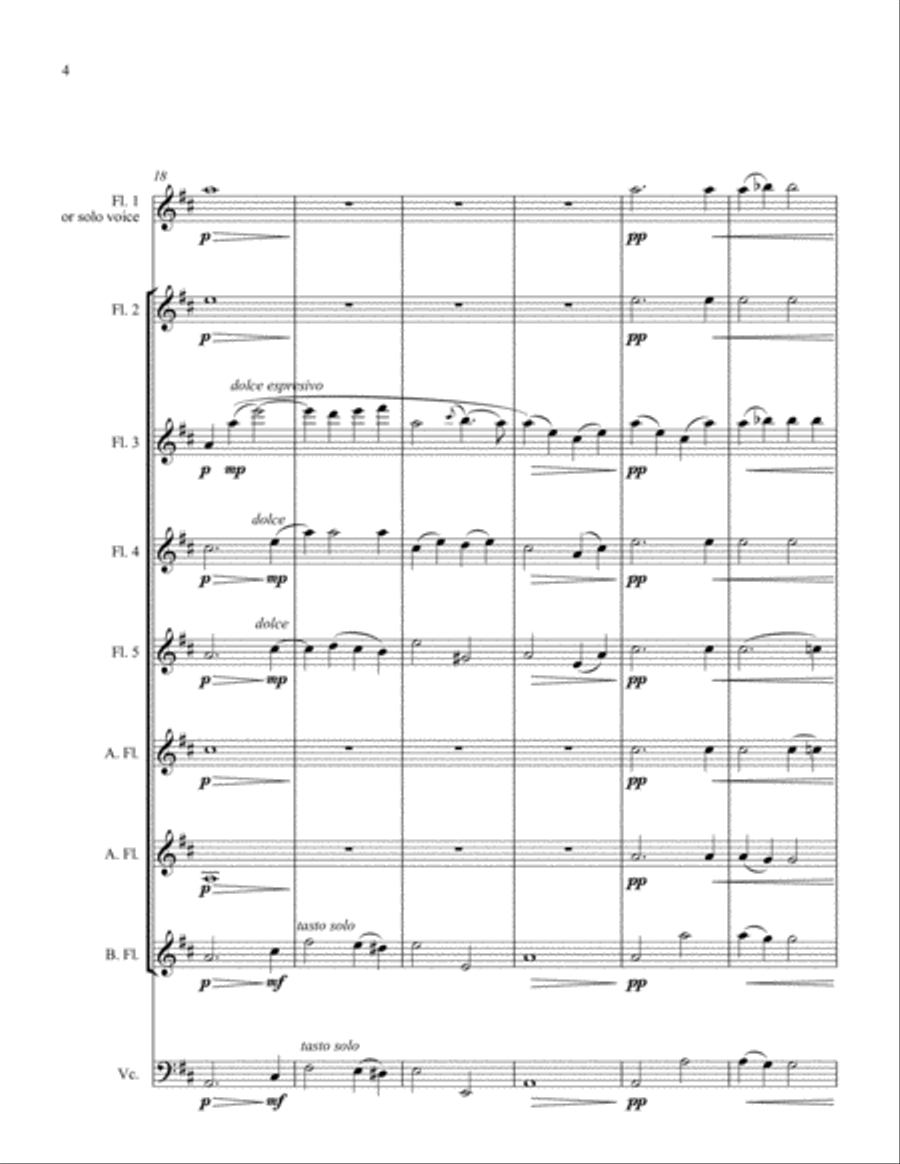 Ave Verum Corpus - Mozart for flute choir or solo voice and flute choir Flute Choir scores gallery preview page 4