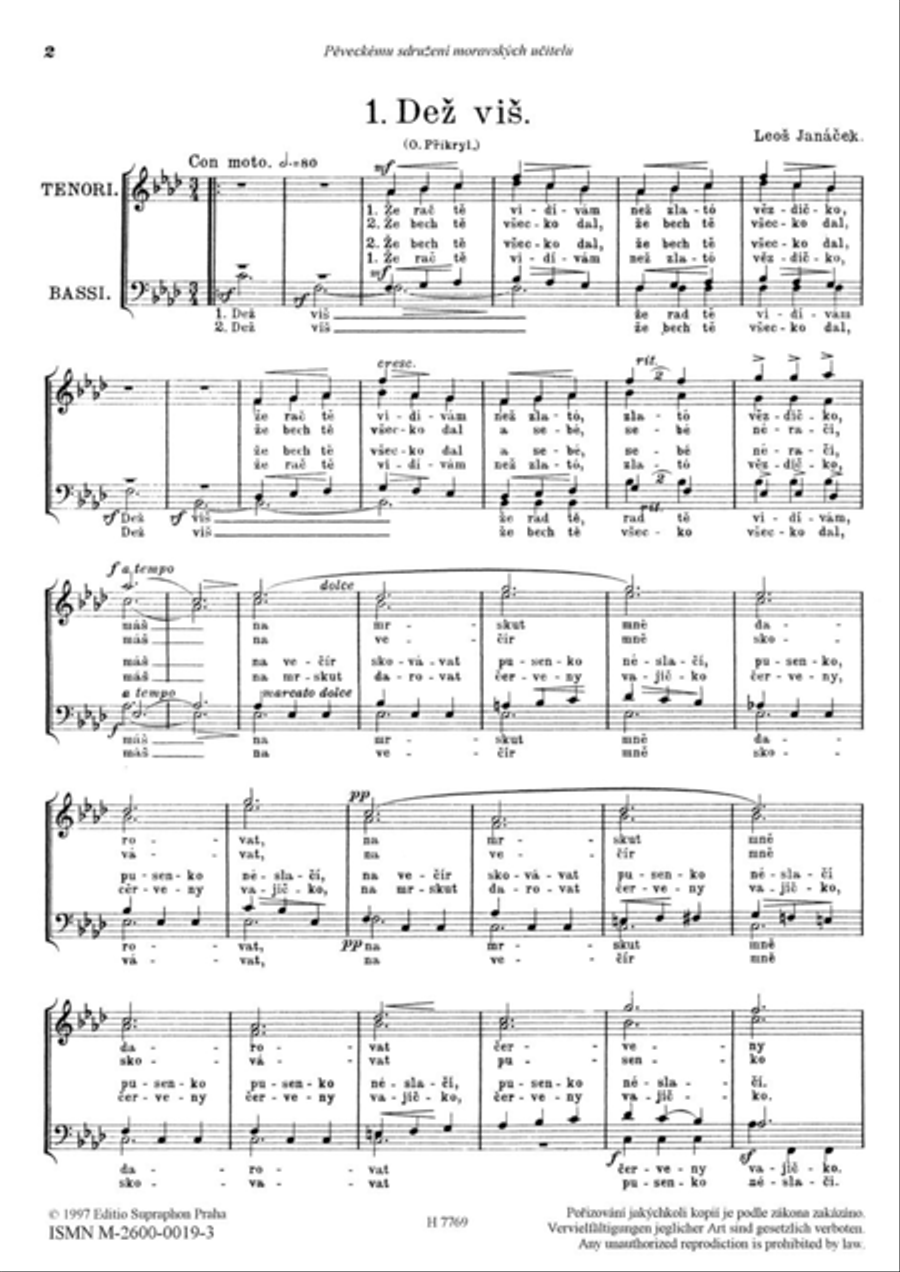 Vier mährische Männerchöre Men's Choir scores gallery preview page 2