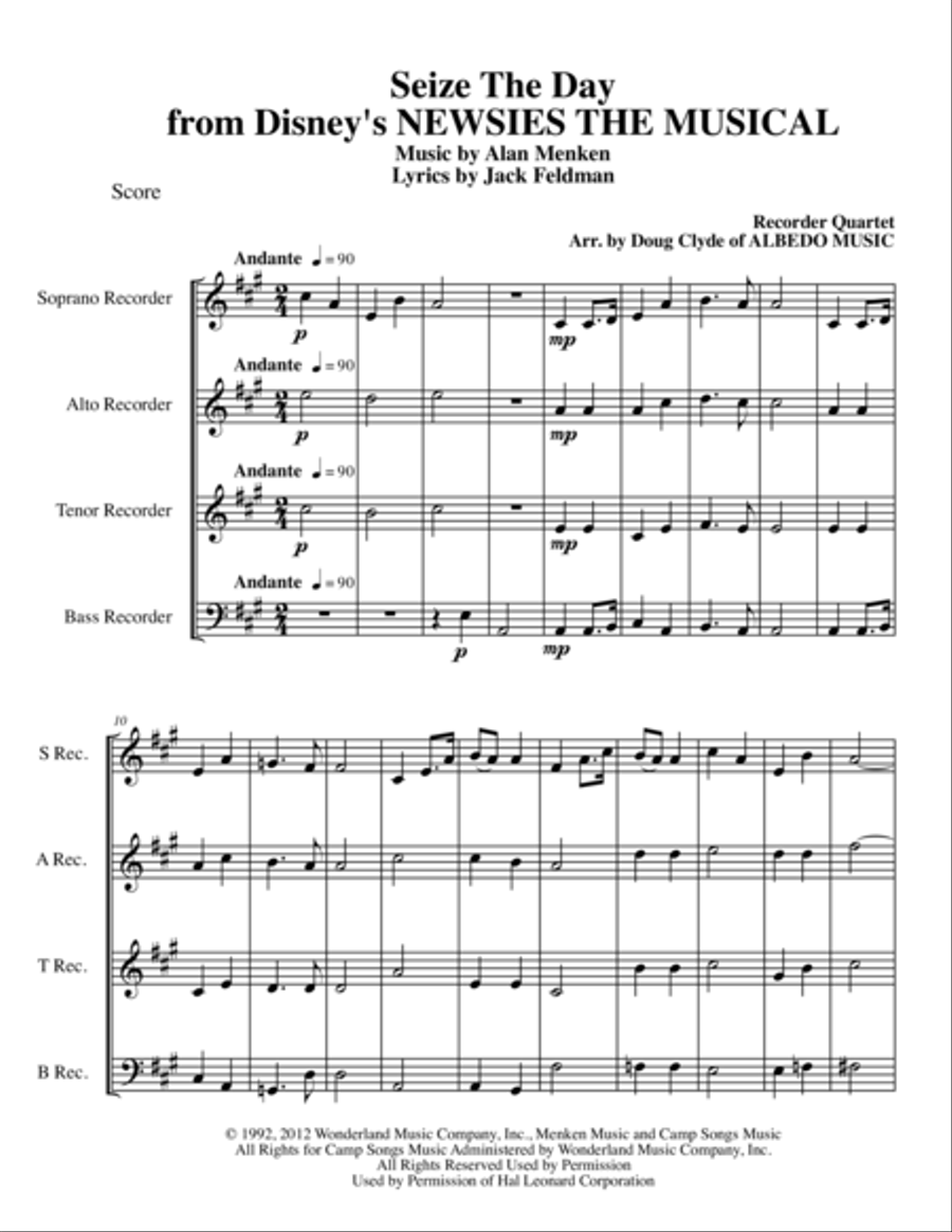 Seize The Day Seize The Day Small Ensemble scores gallery preview page 1