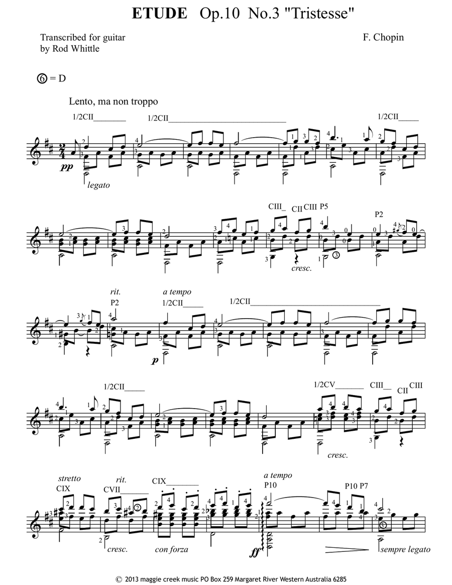 Etude (Op.10, No 3) ''Tristesse'' image number null