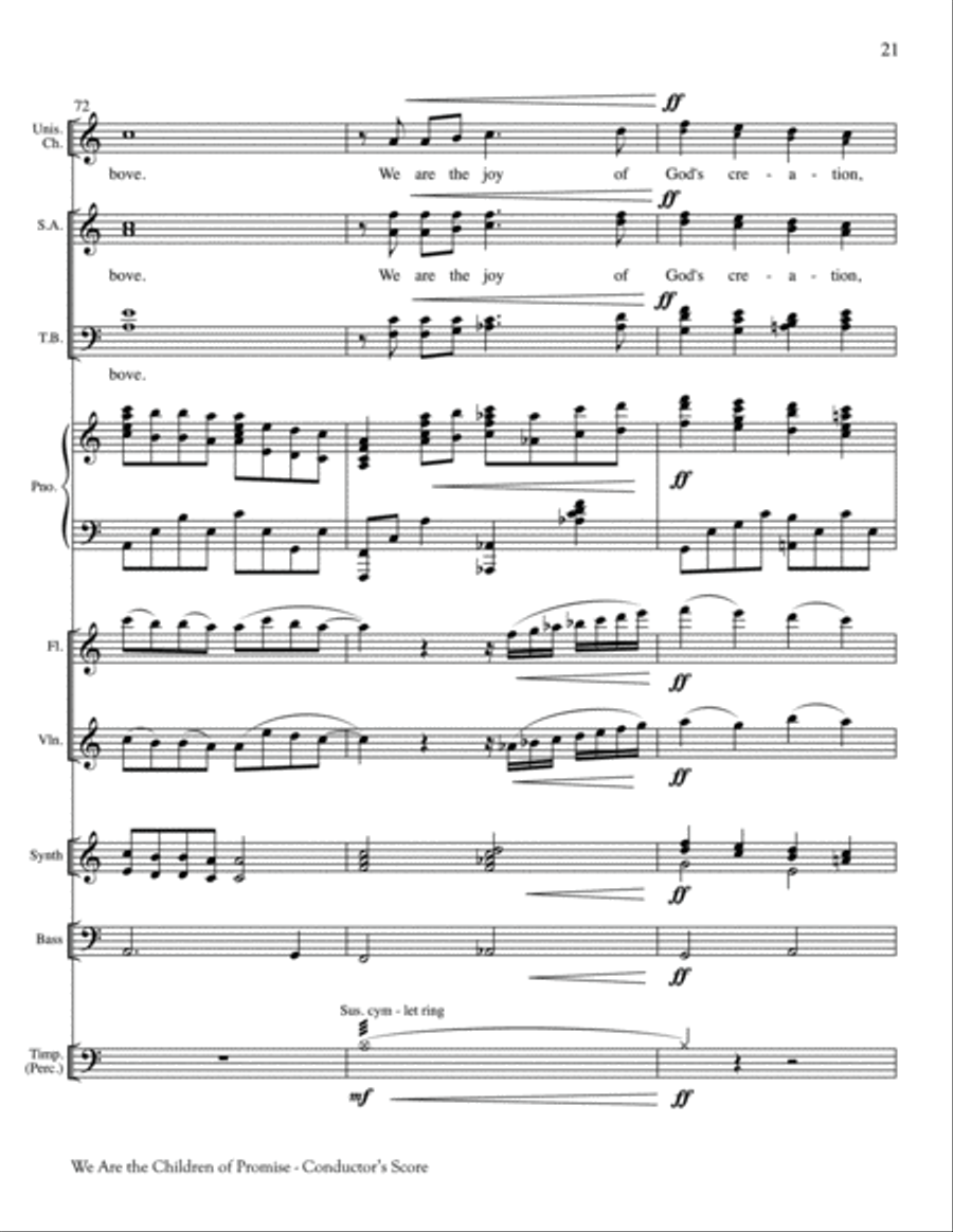 We Are the Children of Promise Unison Choir scores gallery preview page 21