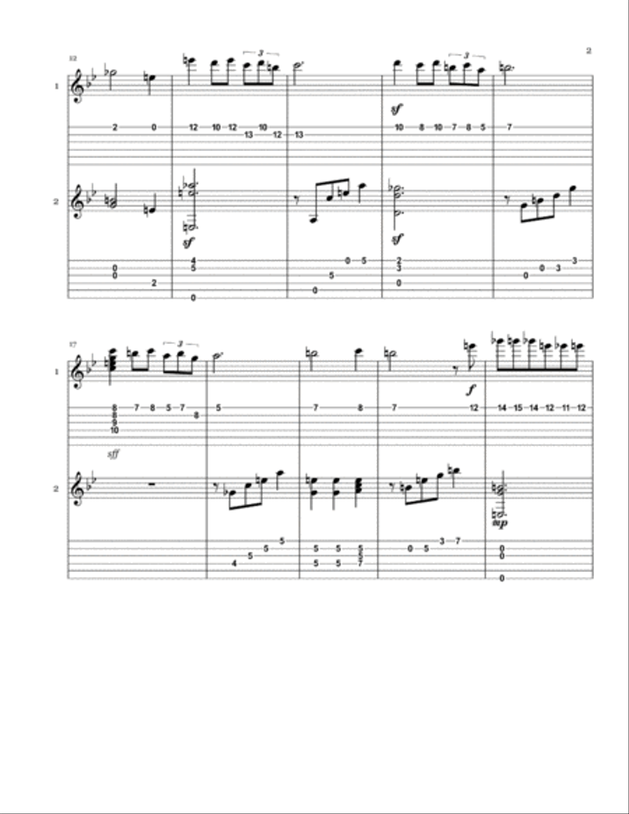 Adagio in Gm - Guitar Duet Acoustic Guitar scores gallery preview page 2