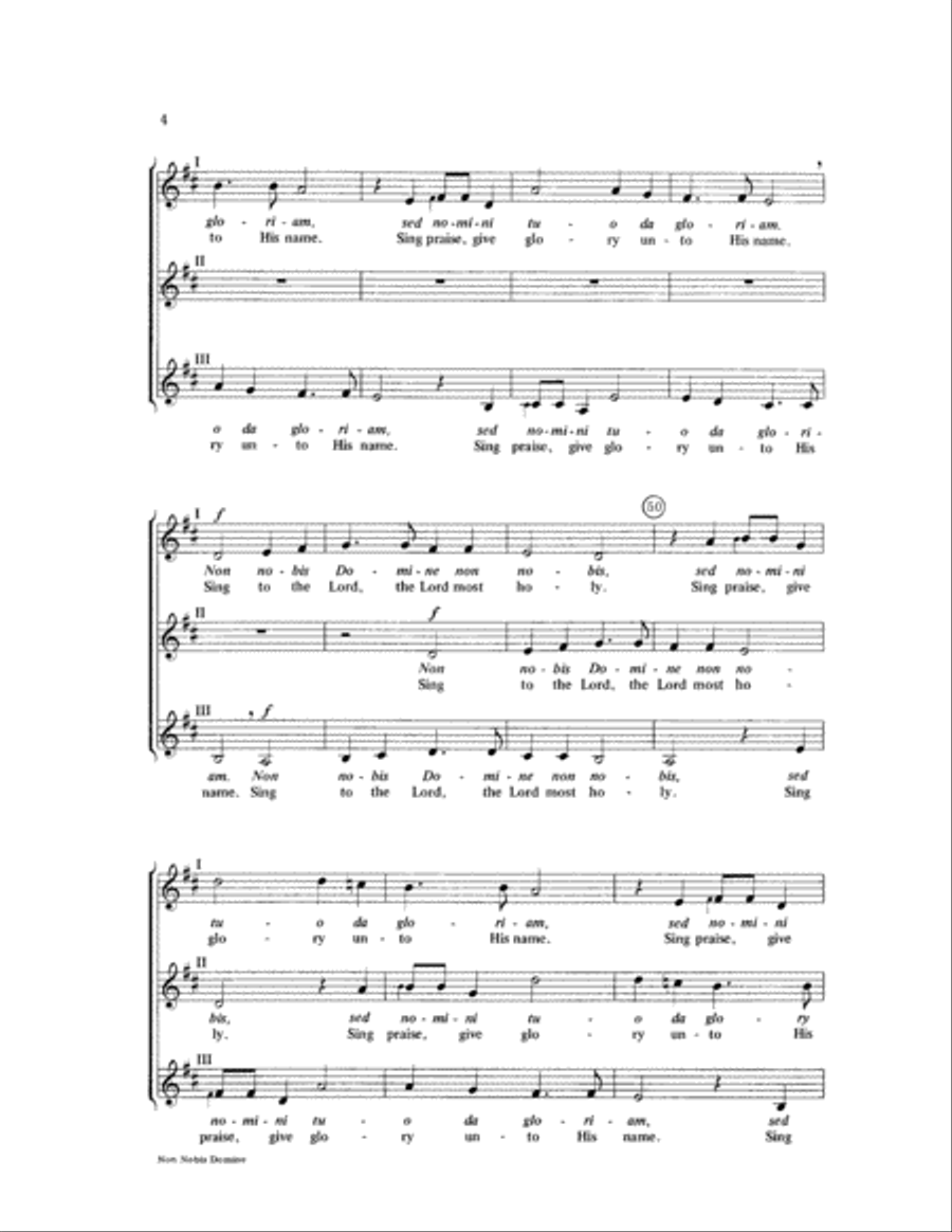 Non Nobis Domine Non Nobis Domine 3-Part scores gallery preview page 4