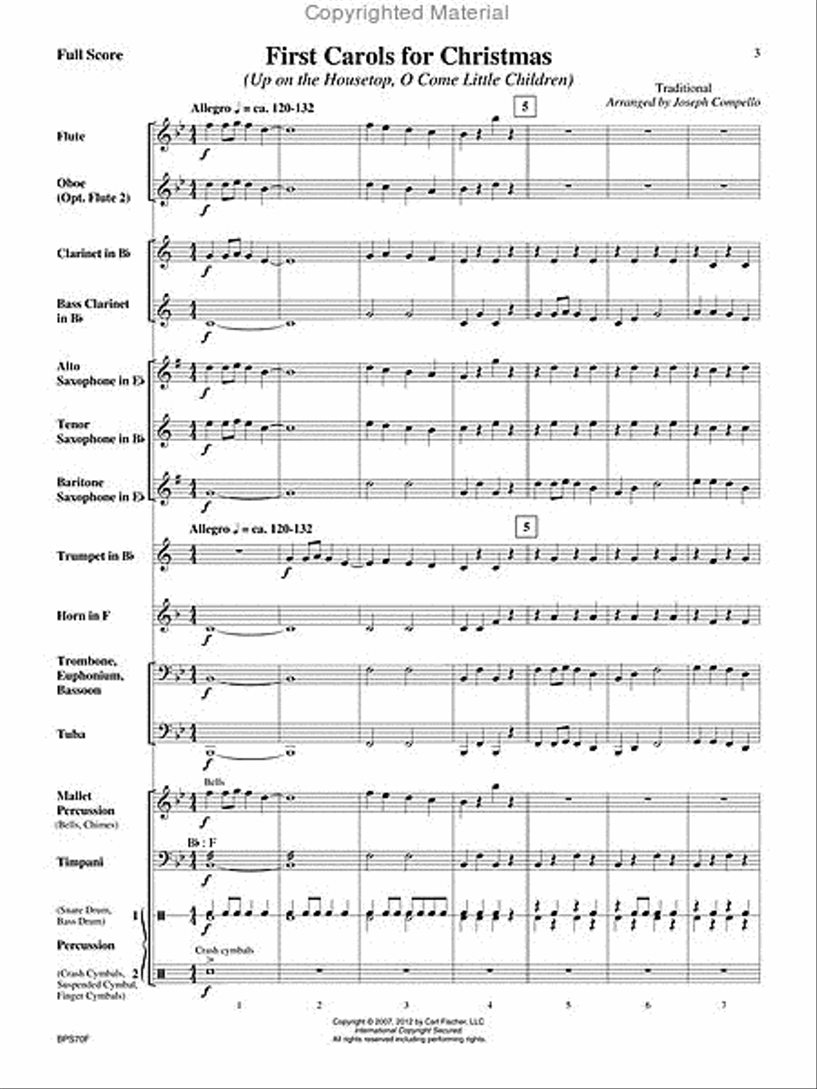First Carols of Christmas Concert Band scores gallery preview page 2