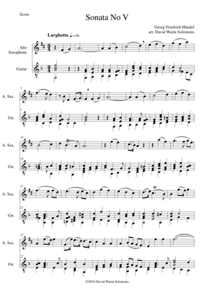 Sonata in F (No V) for alto saxophone and guitar
