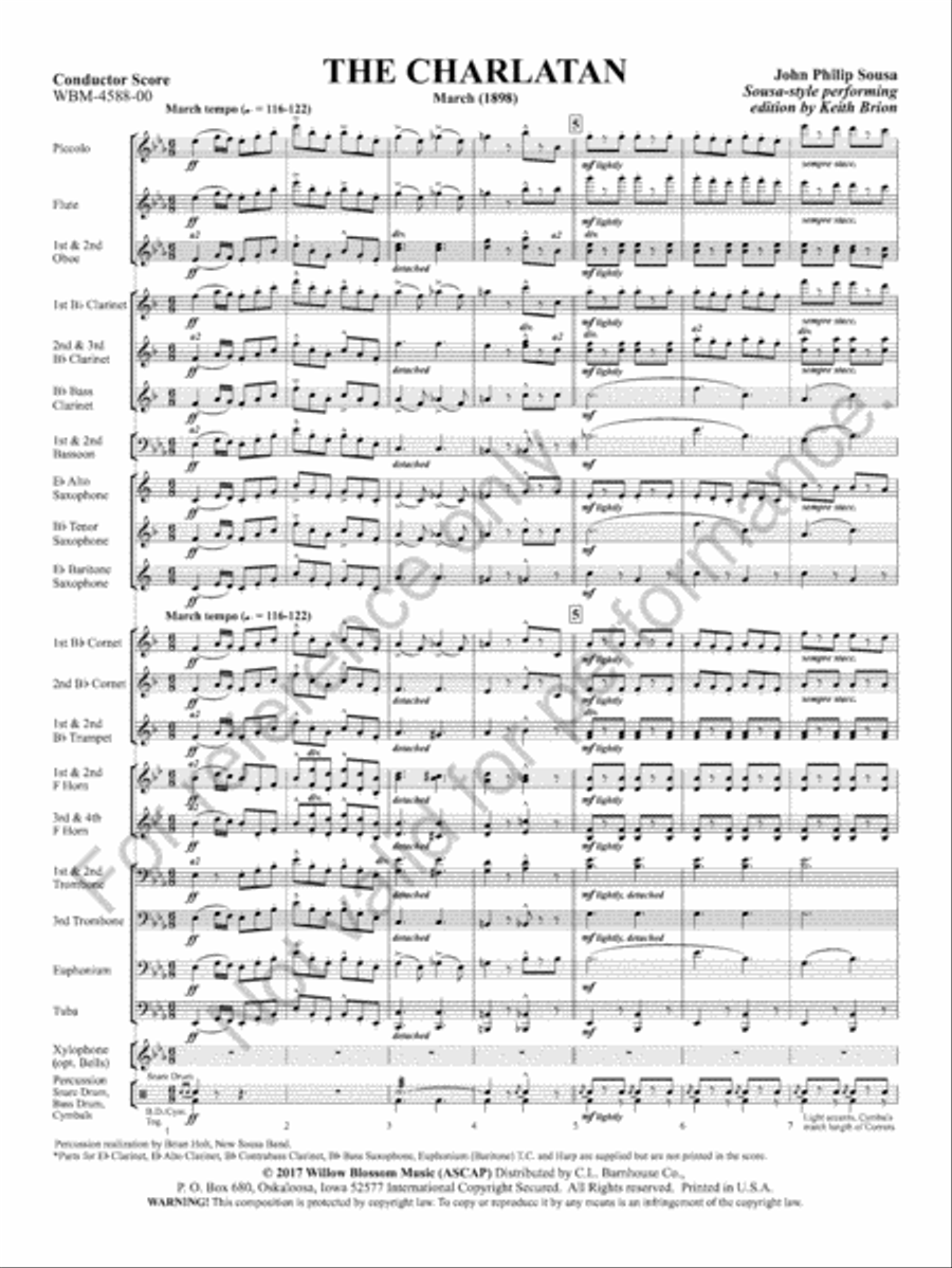The Charlatan The Charlatan Concert Band scores gallery preview page 10