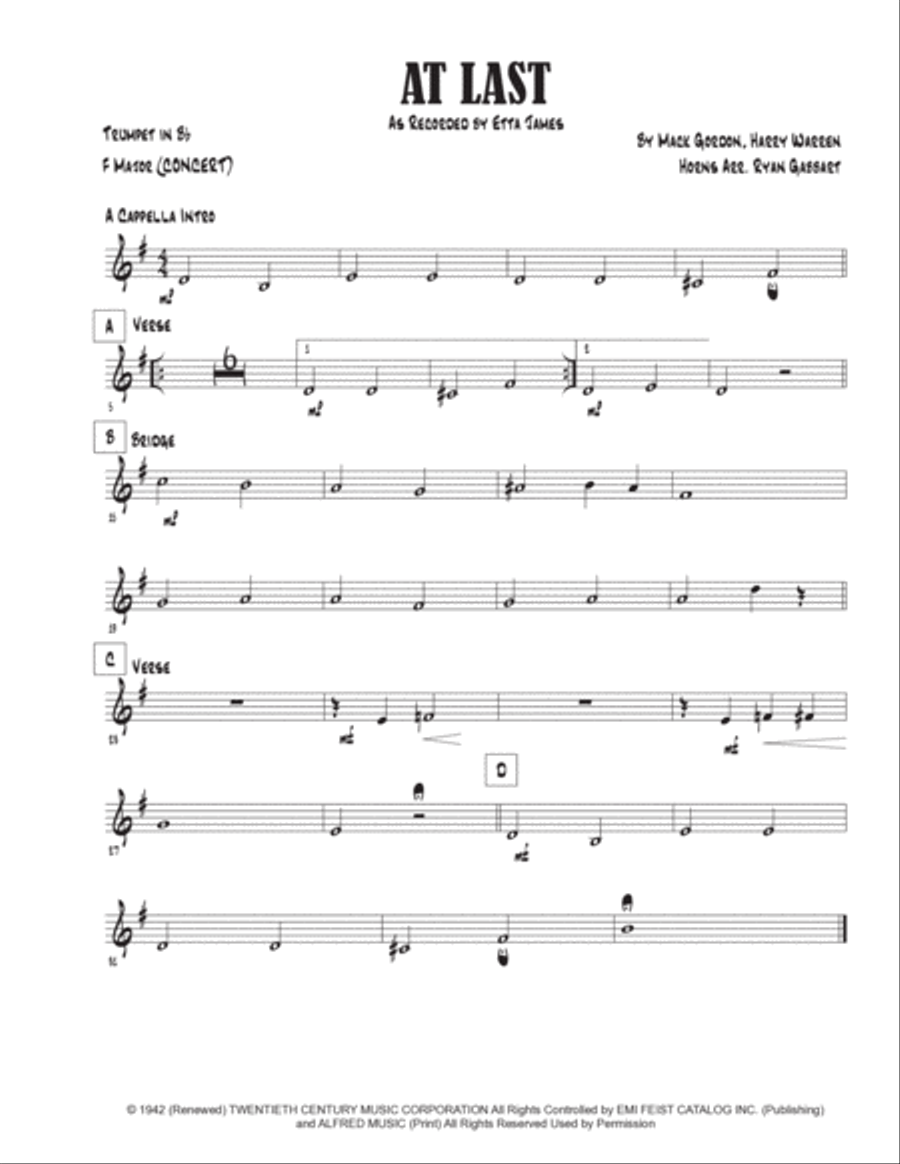 At Last At Last Tenor Saxophone scores gallery preview page 3