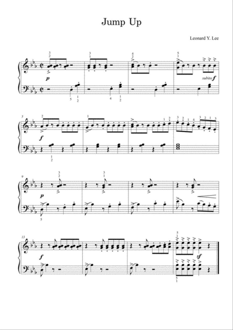 Jump Up Easy Piano scores gallery preview page 1