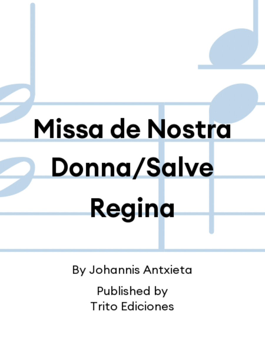 Missa de Nostra Donna/Salve Regina Mass scores gallery preview page 1