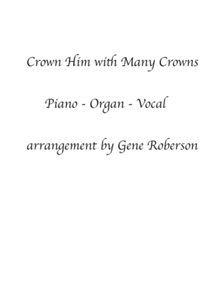 Crown Him with Many Crowns Organ Piano
