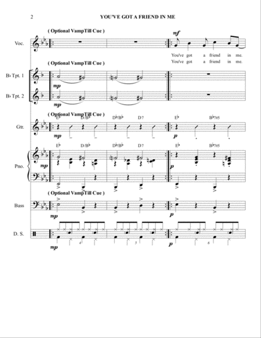 You've Got A Friend In Me Piano, Vocal, Guitar scores gallery preview page 2