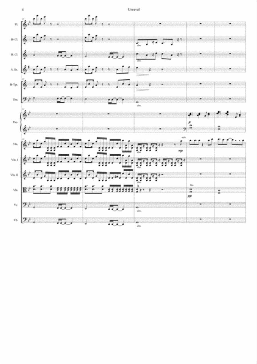 Tokyo Ghoul OP --- Unravel, for Chamber Orchestra Chamber Orchestra scores gallery preview page 4