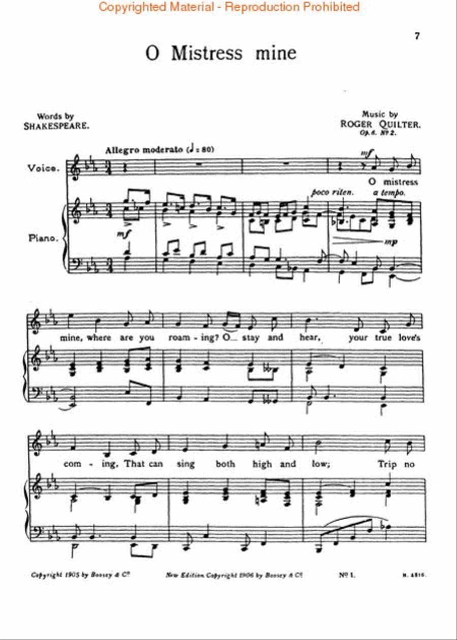 Three Shakespeare Songs, Op. 6 Low Voice scores gallery preview page 3