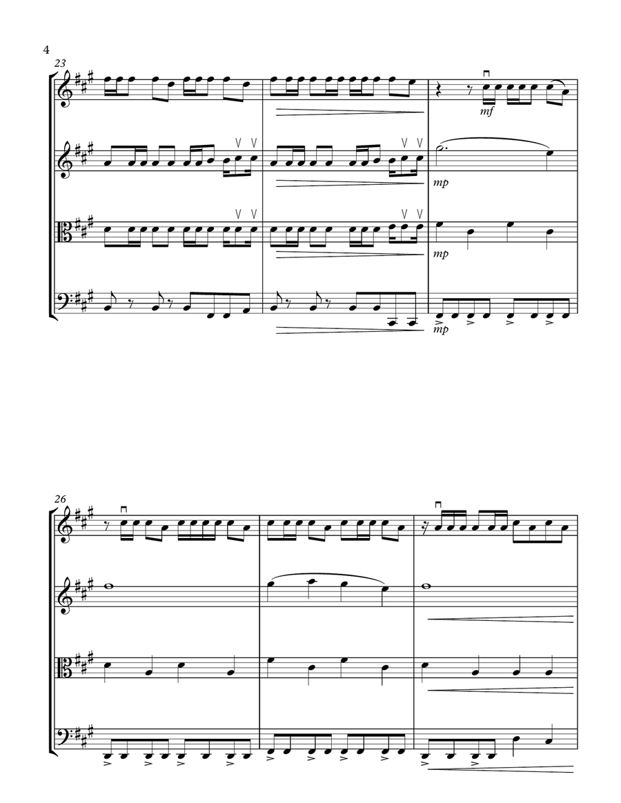 Flashing Lights String Quartet scores gallery preview page 4
