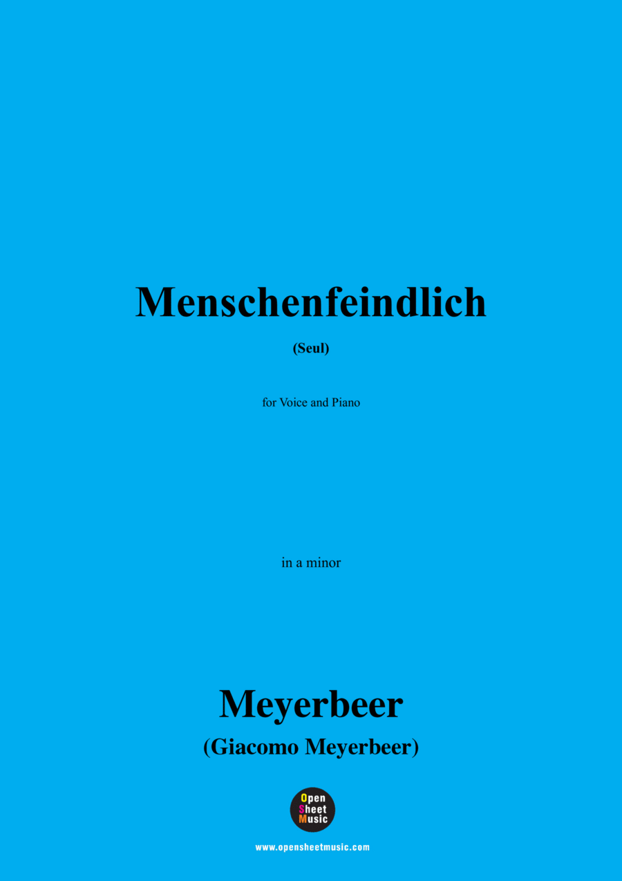 Meyerbeer-Menschenfeindlich(Seul),in a minor Voice scores gallery preview page 1