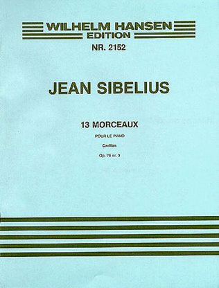 Book cover for Jean Sibelius: 13 Pieces Op.76 No.3 'Carillon'