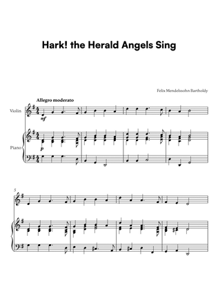 Book cover for Felix Mendelssohn Bartholdy - Hark the Herald Angels Sing (for Violin and Piano)