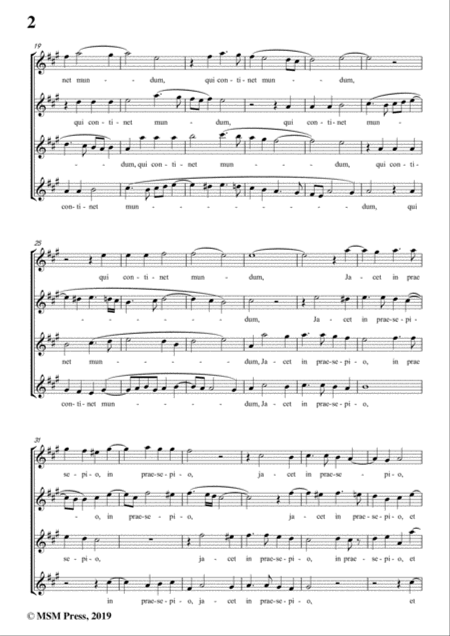 Victoria-O Regem caeli-Natus est nobis,in A Major,for SI&II AI&II,A cappella SA scores gallery preview page 4