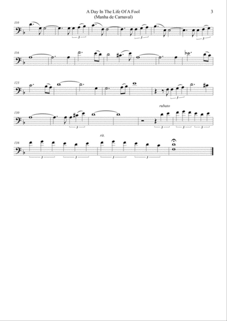 A Day In The Life Of A Fool (manha De Carnaval) String Trio scores gallery preview page 3