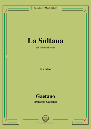 Donizetti-La Sultana,in b flat minor,for Voice and Piano