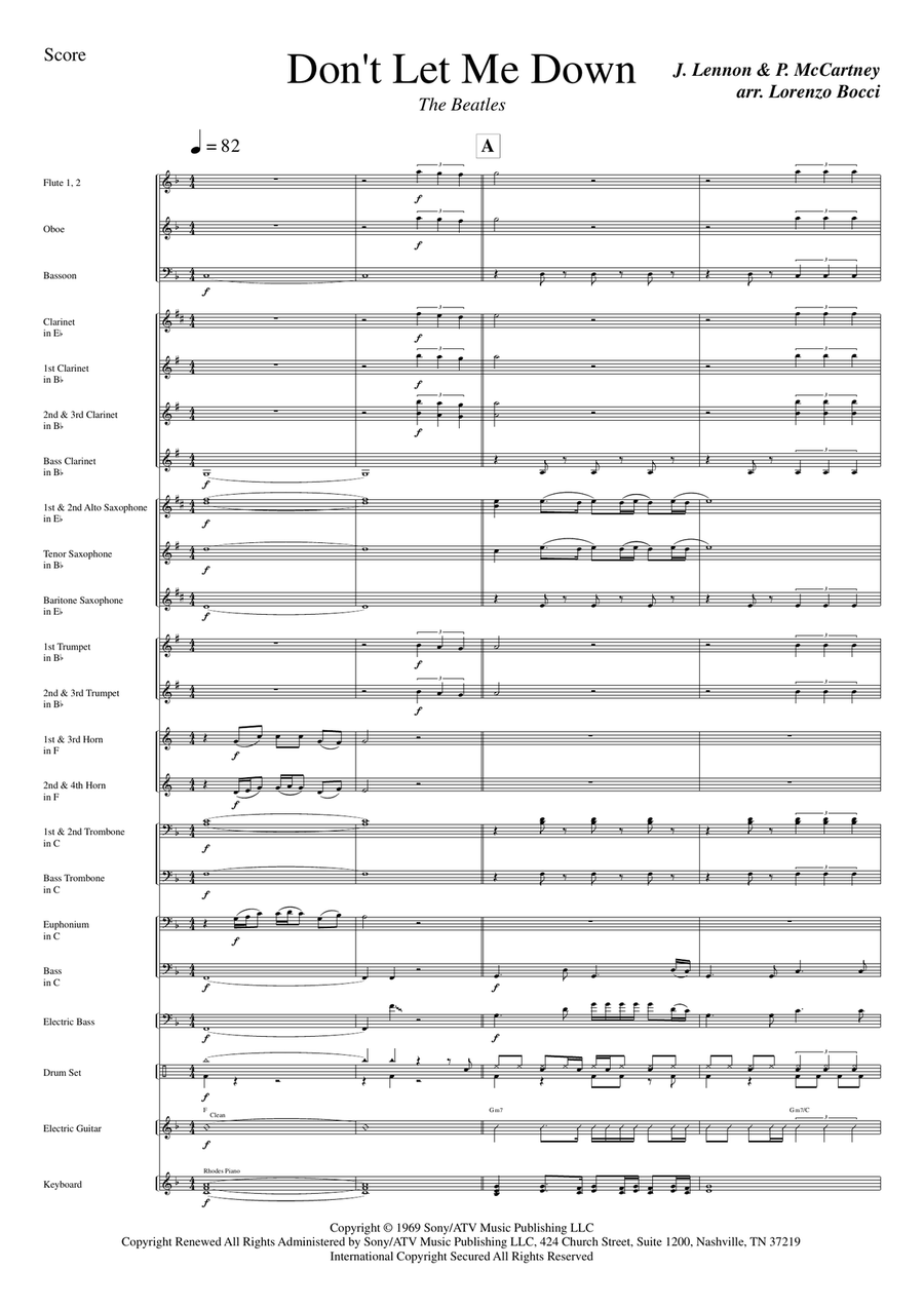 Don't Let Me Down Concert Band scores gallery preview page 3