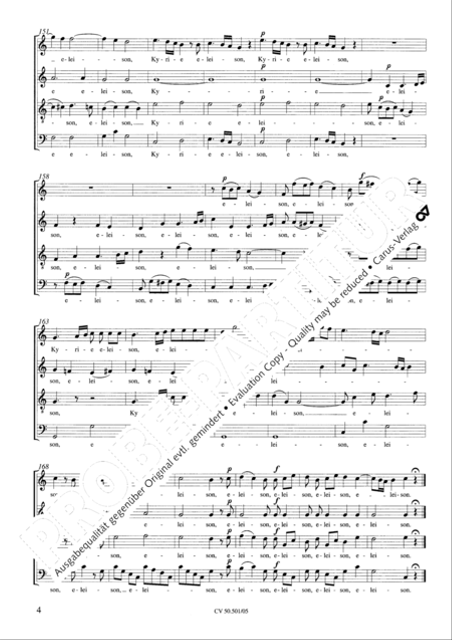 Mass in C Major 4-Part scores gallery preview page 5