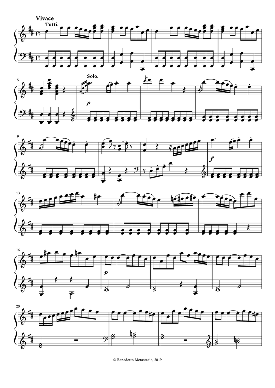 Keyboard Concerto in D major, Hob.XVIII:11 First Movement Piano Solo scores gallery preview page 3