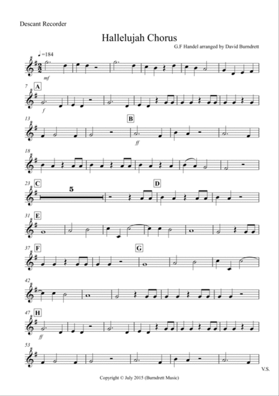 Hallelujah Chorus for Recorder Quartet Recorder scores gallery preview page 4