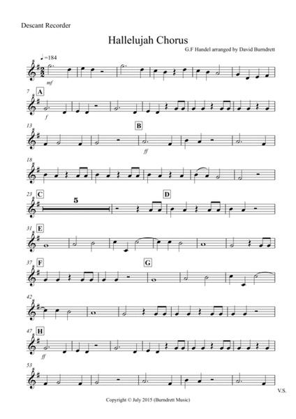 Hallelujah Chorus for Recorder Quartet image number null