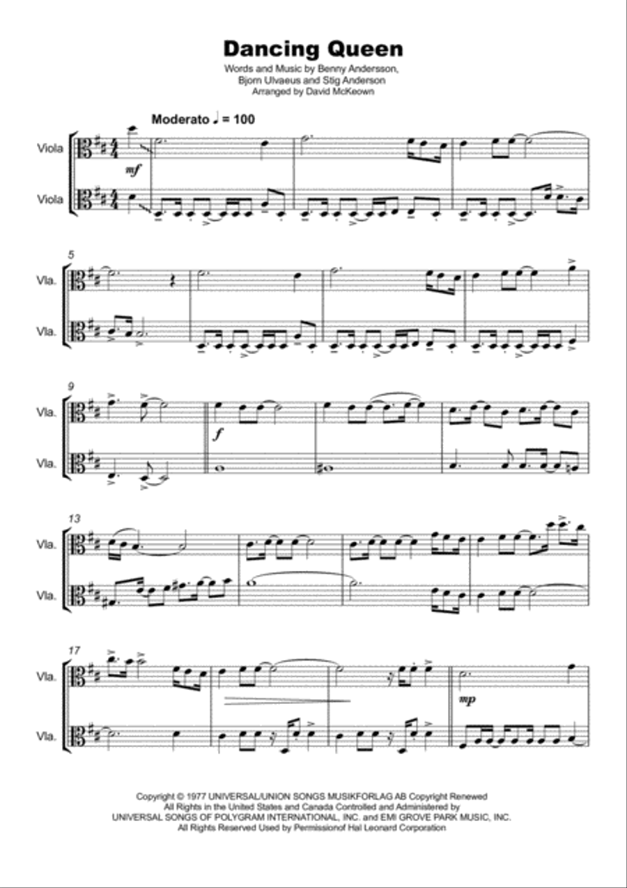 Dancing Queen String Duet scores gallery preview page 2