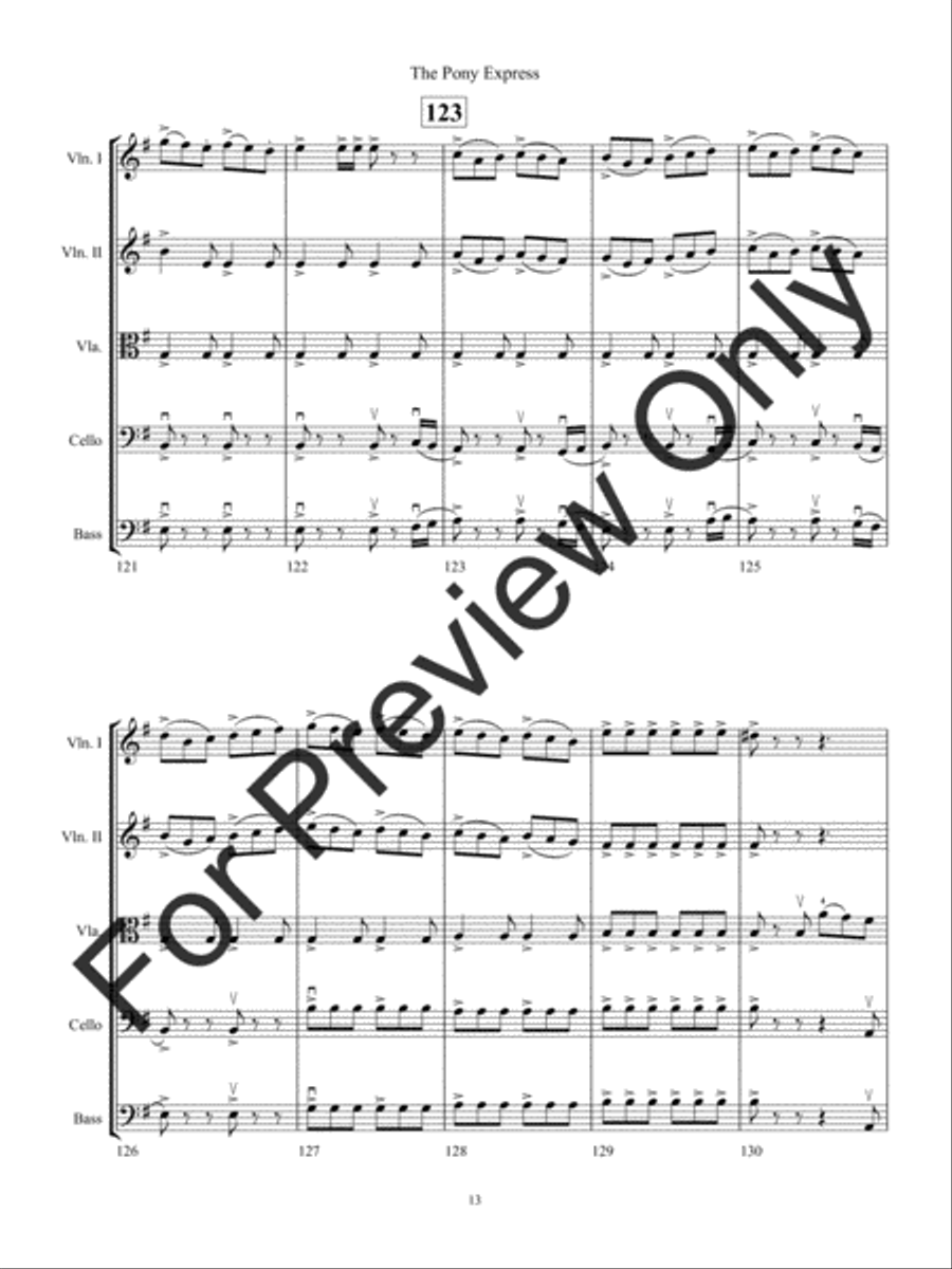 The Pony Express (Score) The Pony Express (Score) String Orchestra scores gallery preview page 16