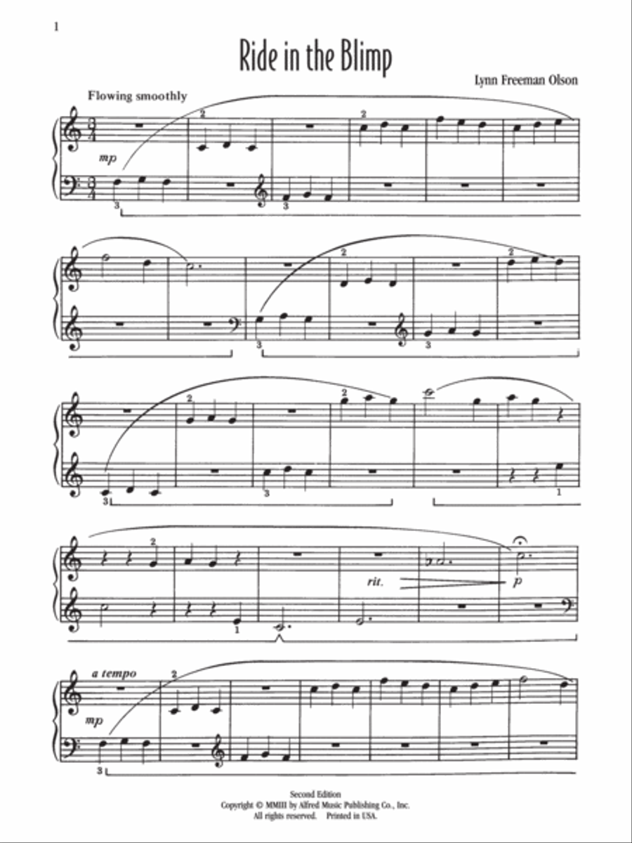 Ride in the Blimp Easy Piano scores gallery preview page 2