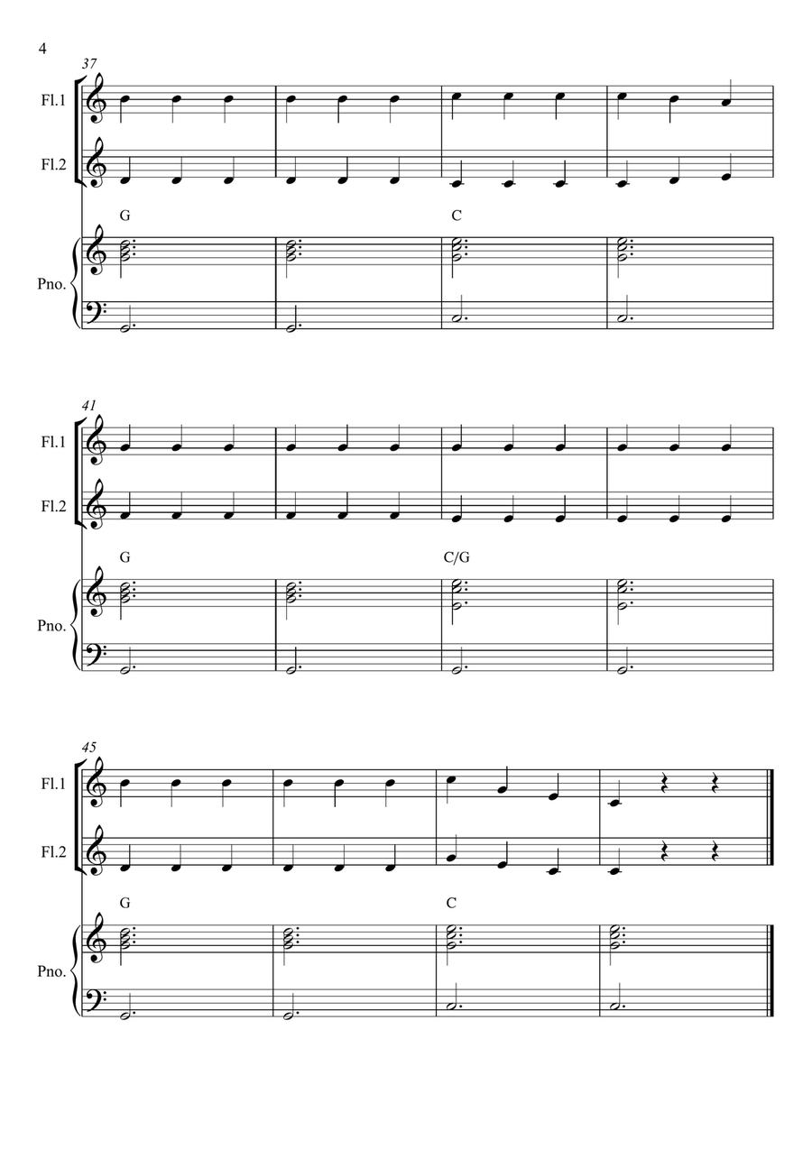 Chopsticks Flute Duet scores gallery preview page 4