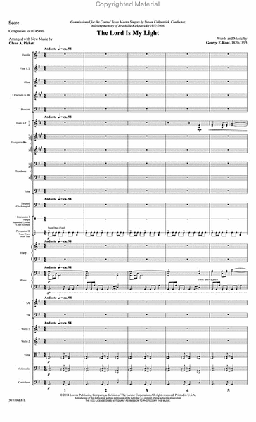 The Lord Is My Light - Orchestral Score and CD with Printable Parts image number null