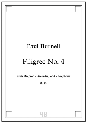Filigree No. 4, for Flute (Soprano Recorder) and Vibraphone, Score and Parts