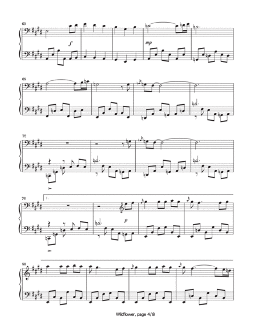 Wildflower Piano Solo scores gallery preview page 5
