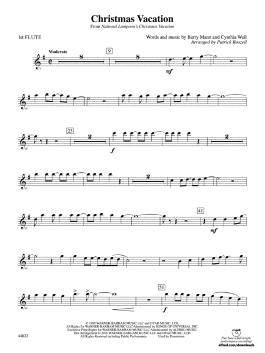 Christmas Vacation: Flute Full Orchestra scores gallery preview page 1