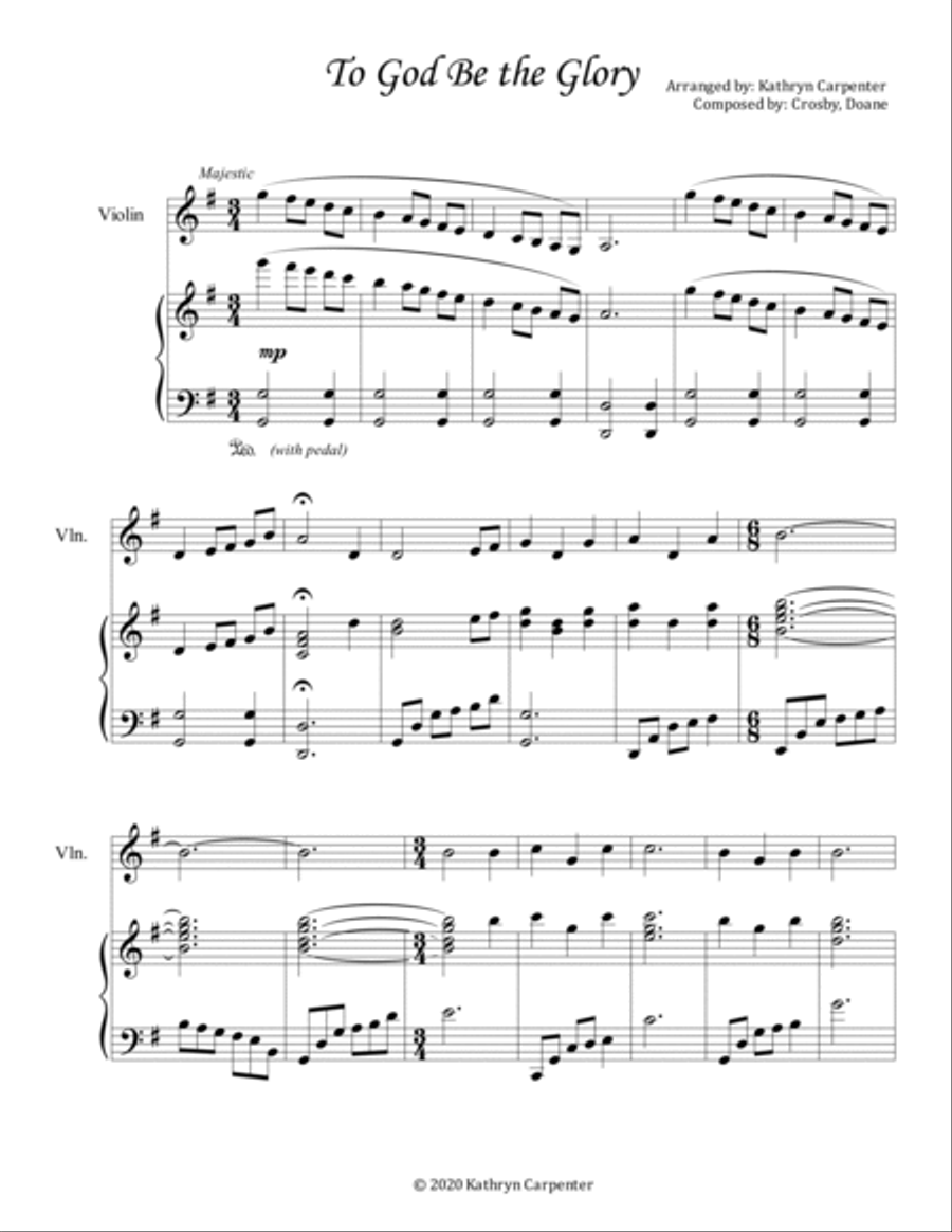 Hymn Collection for Advanced Piano & Violin Violin Solo scores gallery preview page 2