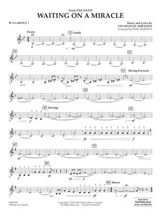 Book cover for Waiting On A Miracle (from Encanto) (arr. Paul Murtha) - Bb Clarinet 3