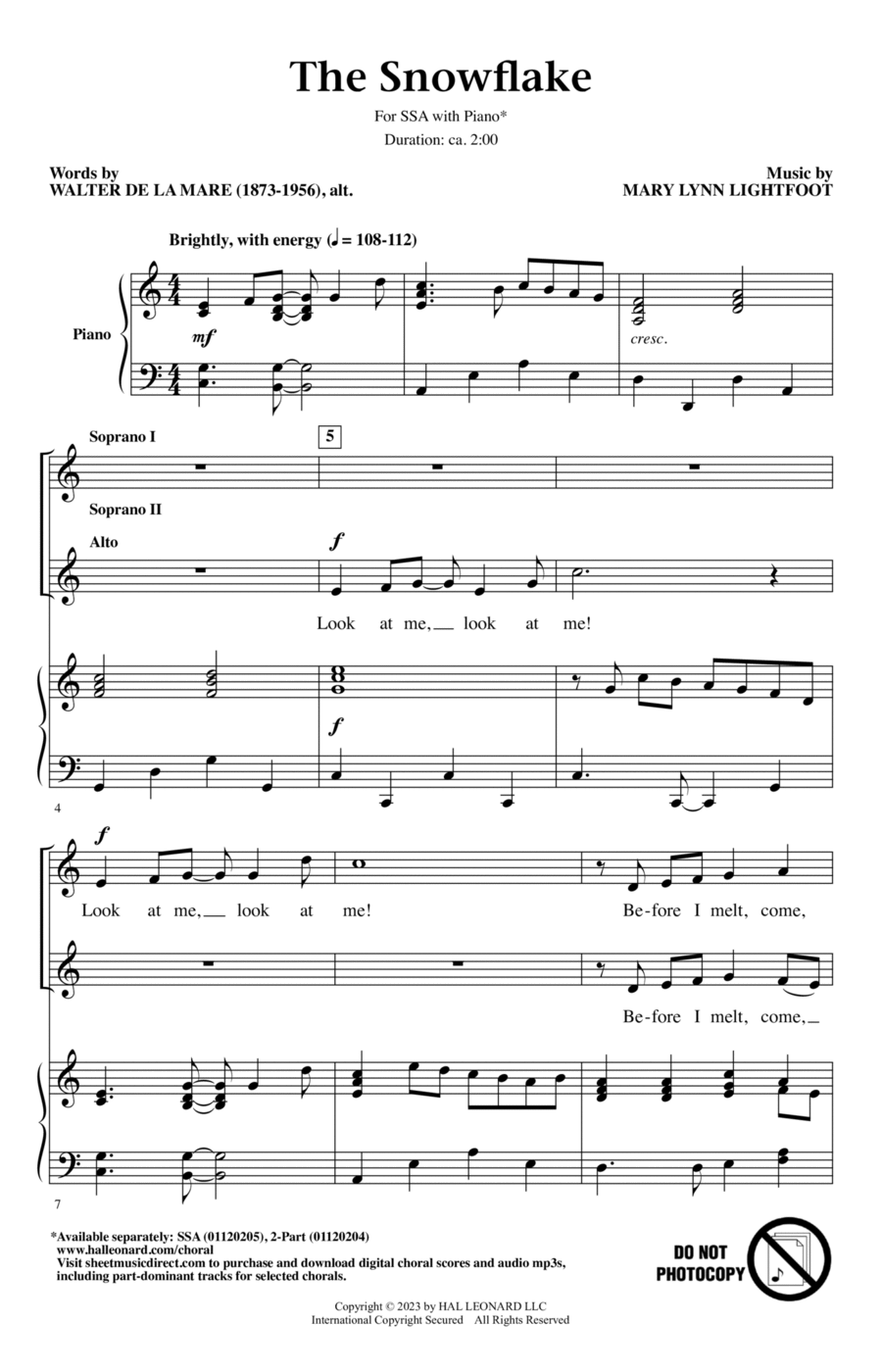 The Snowflake The Snowflake SSA scores gallery preview page 1