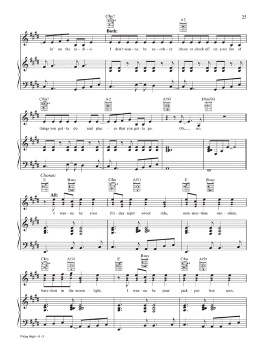 Friday Night Piano, Vocal, Guitar scores gallery preview page 2