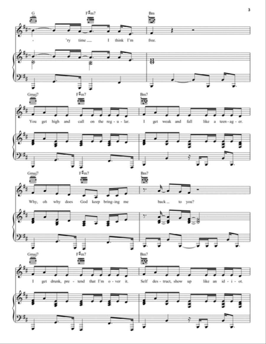 Everytime Piano, Vocal, Guitar scores gallery preview page 3
