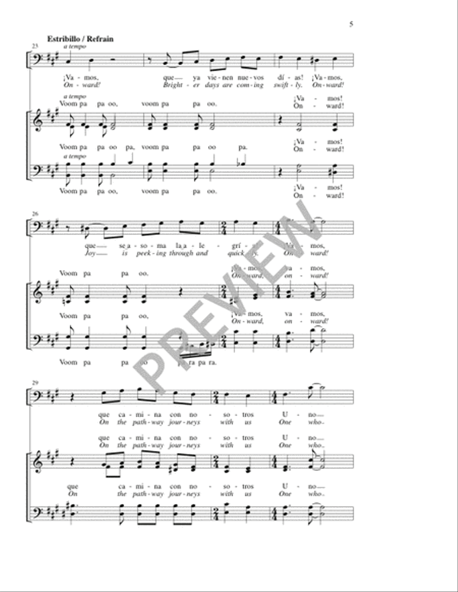 ¡Vamos! / Onward! ¡Vamos! / Onward! 4-Part scores gallery preview page 5