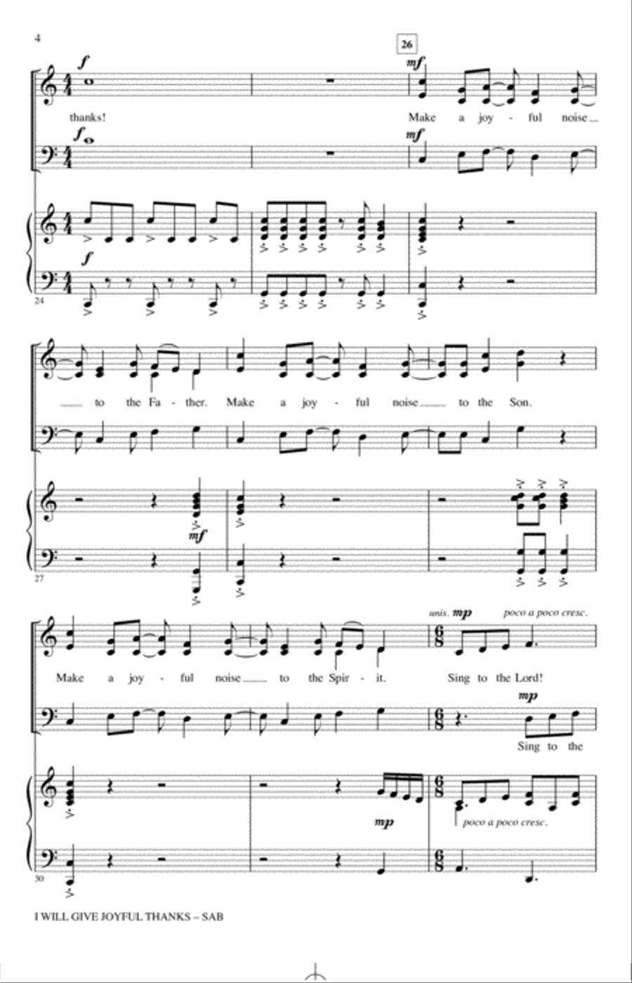 I Will Give Joyful Thanks 3-Part scores gallery preview page 3