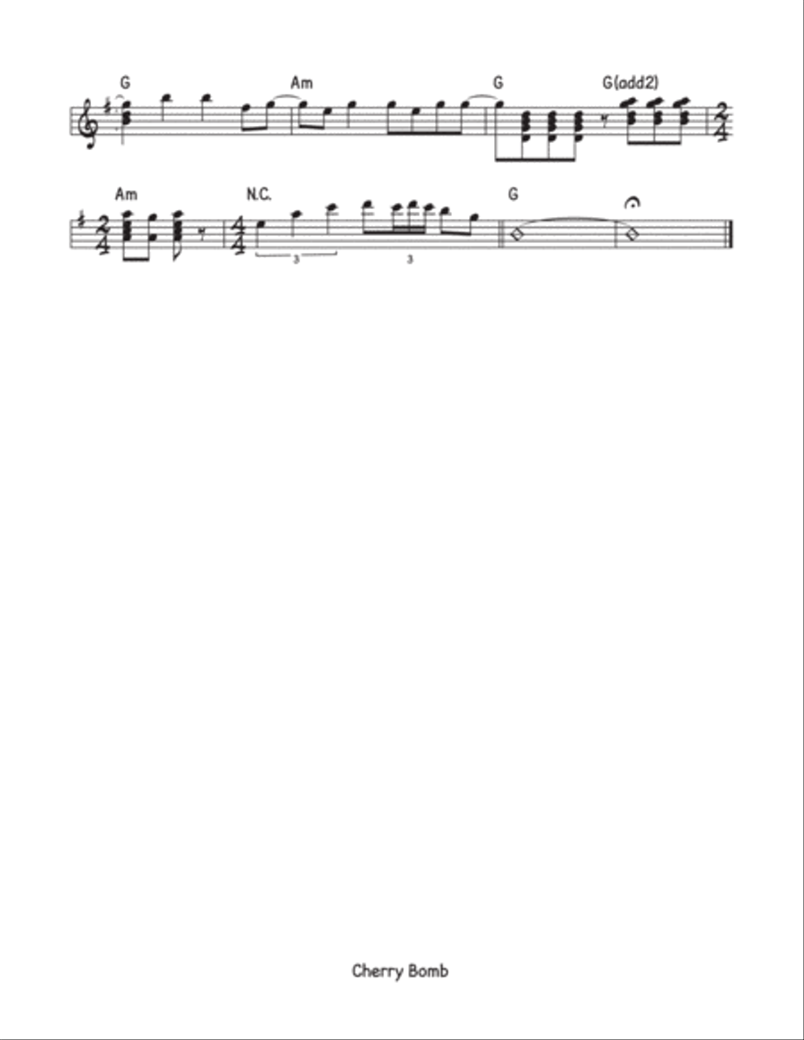 Cherry Bomb Piano, Vocal, Guitar scores gallery preview page 3